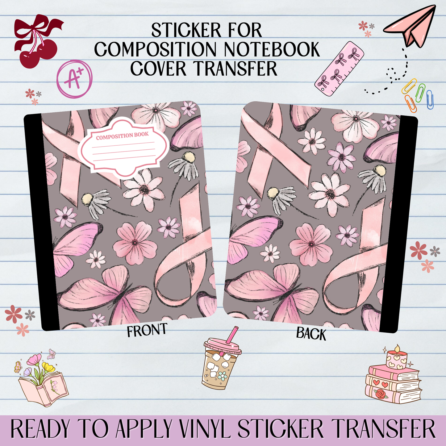 Breast Cancer Awareness - Sticker for Notebook Cover