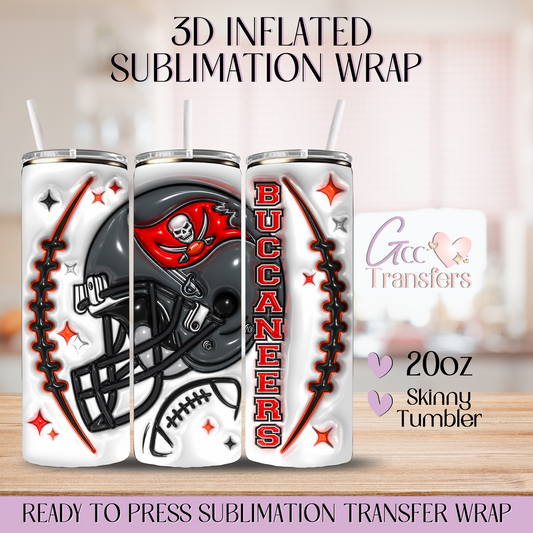 Buccaneers Football Team - 20oz 3D Inflated Sublimation Wrap