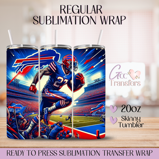 Buffalo Player Football Team - 20oz Regular Sublimation Wrap