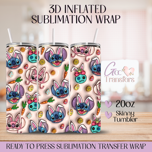 Bunny Face Cute Character - 20oz 3D Inflated Sublimation Wrap