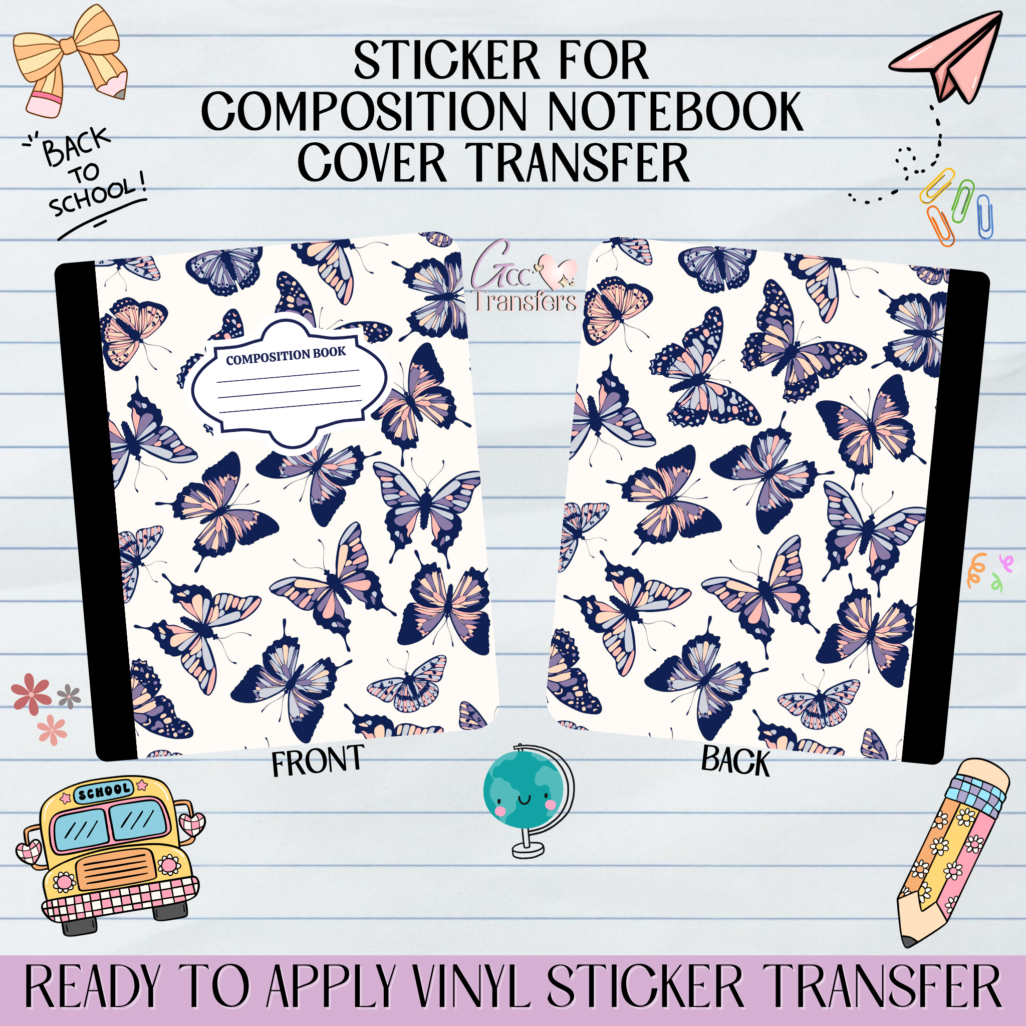 Butterflies - Sticker for Notebook Cover – GCC Transfers