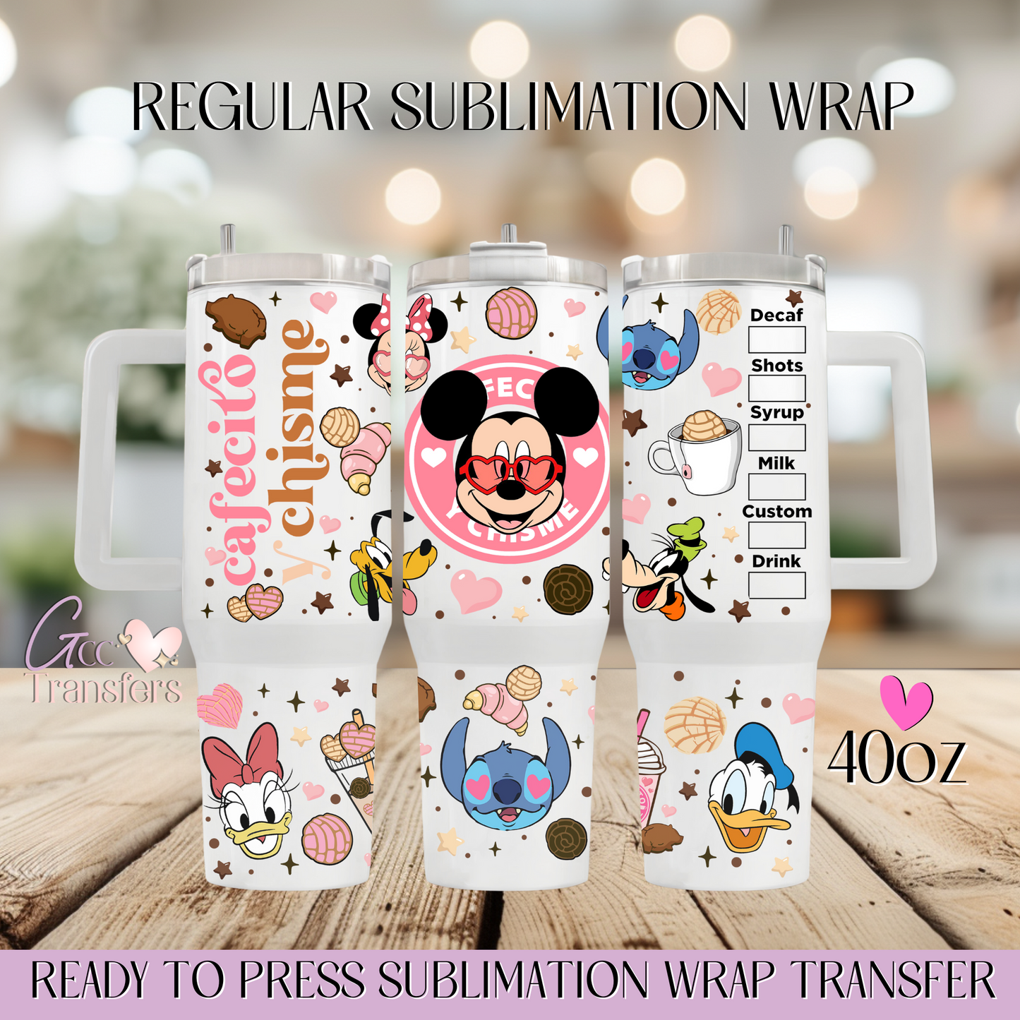 Cafecito y Chisme Mice Friends - 40oz Regular Sublimation Wrap