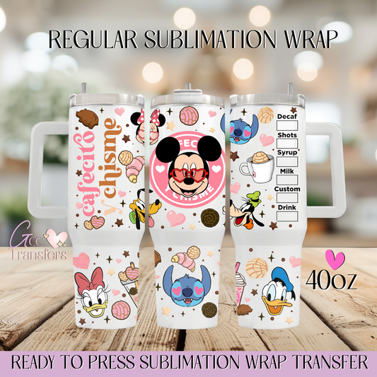 Cafecito y Chisme Mouse Friends - 40oz Regular Sublimation Wrap