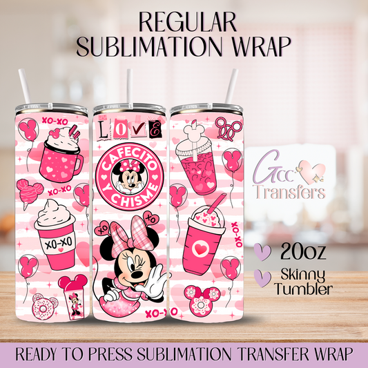 Cafecito y Chisme Mice- 20oz Regular Sublimation Wrap