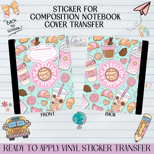 Cafecito y Chisme - Sticker for Notebook Cover