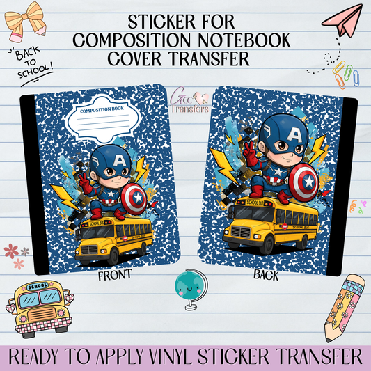 The Patriot's Shield School Bus - Sticker for Notebook Cover