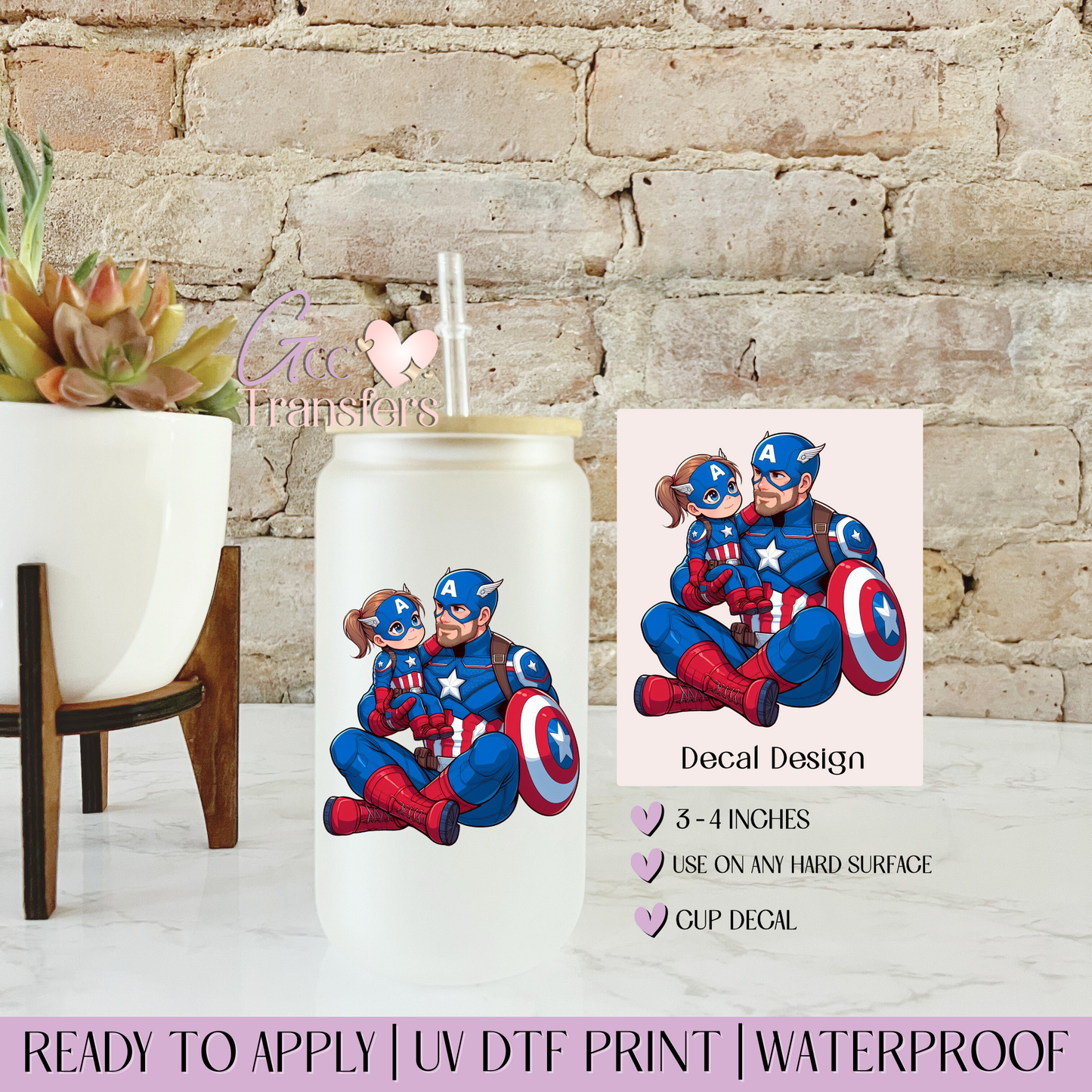 The Patriot's Shield Daddy & Daughter - Decal UVDTF