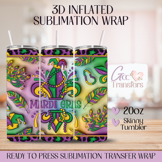 Carnival Mardi Gras - 20oz 3D Inflated Sublimation Wrap