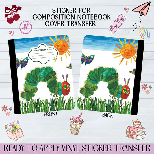 Caterpillar Green  Sticker for Notebook Cover