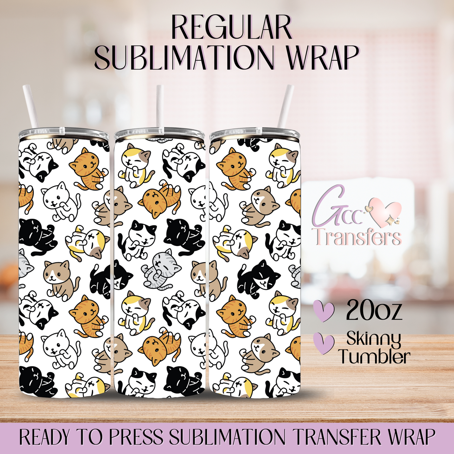 Cats - 20oz Regular Sublimation Wrap