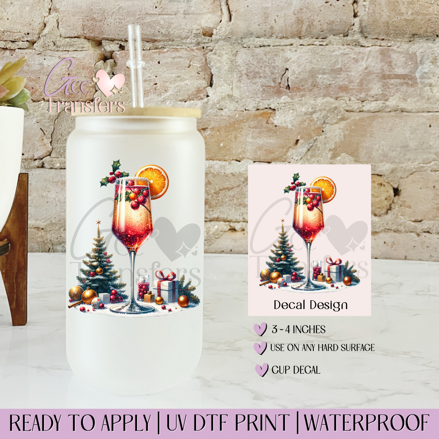 Bubbles Christmas Drink - Decal UVDTF