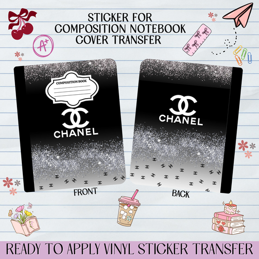 Fashion Designer Silver Glitter - Sticker for Notebook Cover