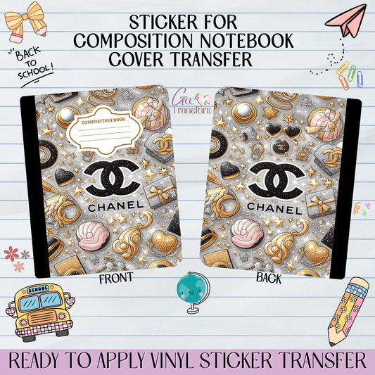 Gold Glam Sparkle - Sticker for Notebook Cover