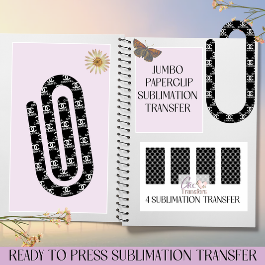 Black Luxury Pattern - Jumbo Paperclip Sublimation Transfer