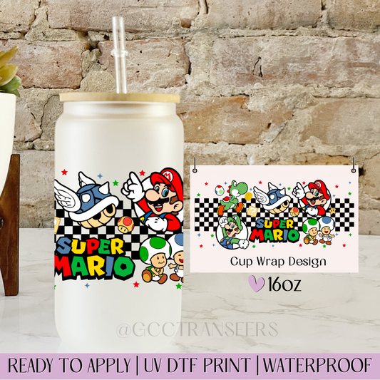 Checkered Wall Next Level Player  - 16oz UV DTF WRAP