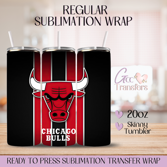 Bulls Basketball - 20oz Regular Sublimation Wrap