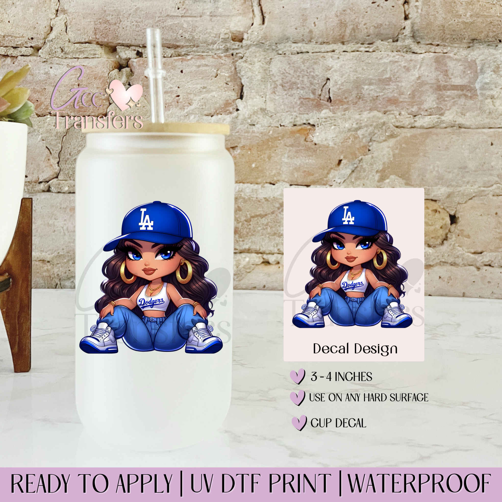 Dodgers LA Girl Fan - Decal UVDTF – GCC Transfers