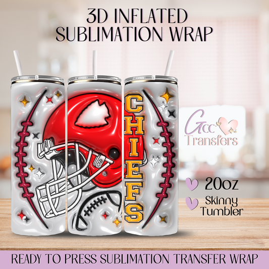 Chiefs Football - 20oz 3D Inflated Sublimation Wrap