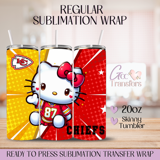 Chiefs Kitty Football - 20oz Regular Sublimation Wrap