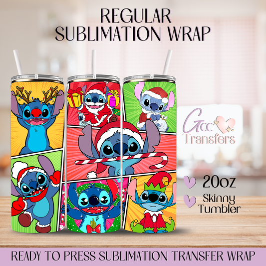 Christmas Collage Cute Character - 20oz Regular Sublimation Wrap