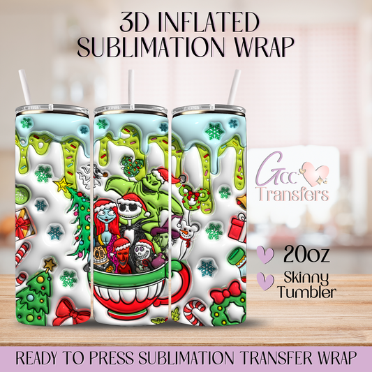 Christmas The Nightmare Cup - 20oz 3D Inflated Sublimation Wrap