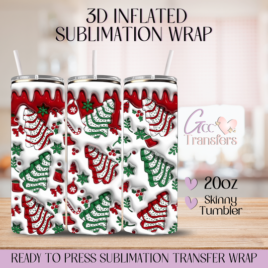 Christmas Tree Cakes - 20oz 3D Inflated Sublimation Wrap