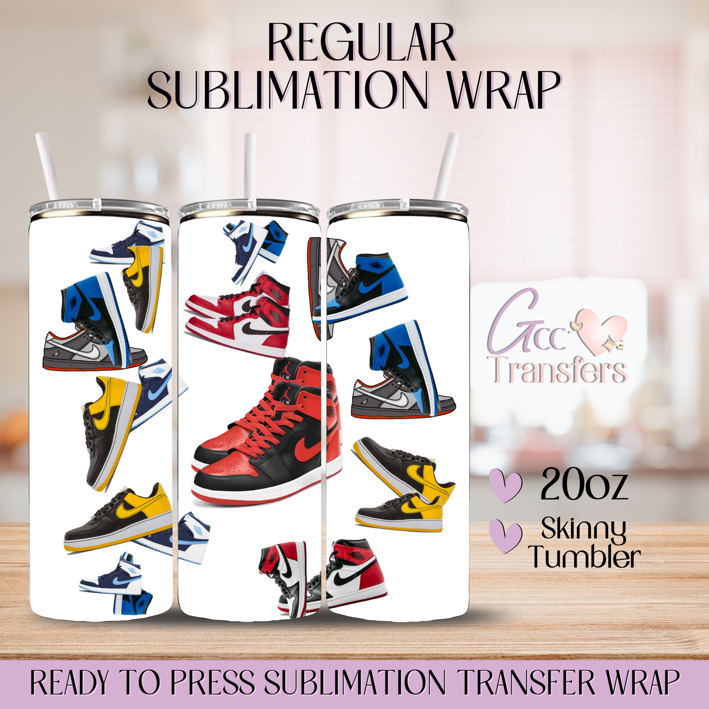 Sport Brand Color Sneaker - 20oz Regular Sublimation Wrap