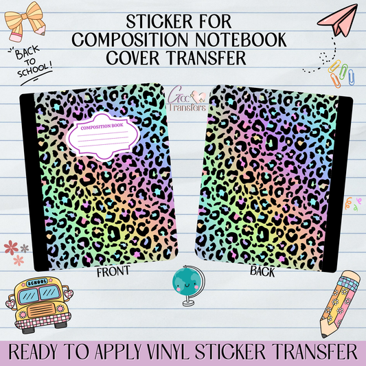 Colored Leopard Pattern - Sticker for Notebook Cover