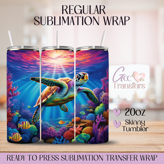 Colorful Turtle - 20oz Regular Sublimation Wrap