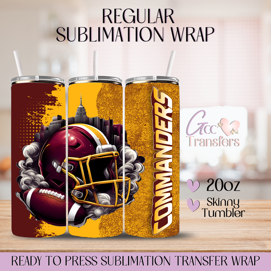 Commander Football Team - 20oz Regular Sublimation Wrap