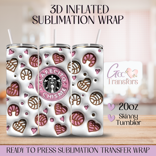 Concha Cafecito y Chisme - 20oz 3D Inflated Sublimation Wrap