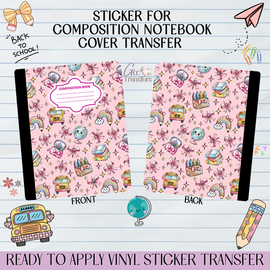 Coquette Back to School - Sticker for Notebook Cover