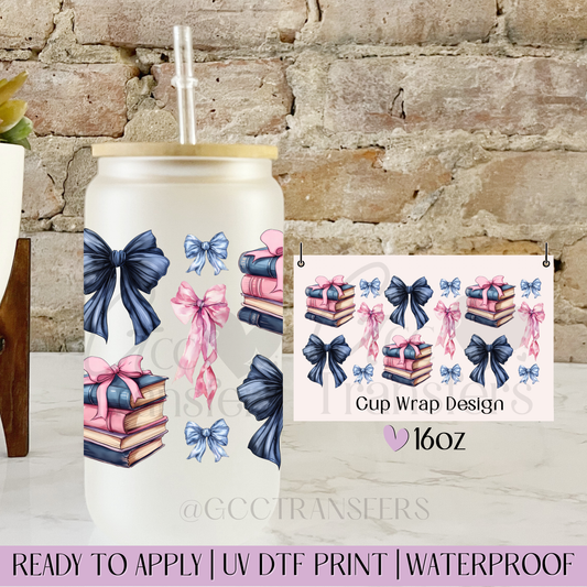 Coquette Book Era Bows - 16oz UV DTF WRAP
