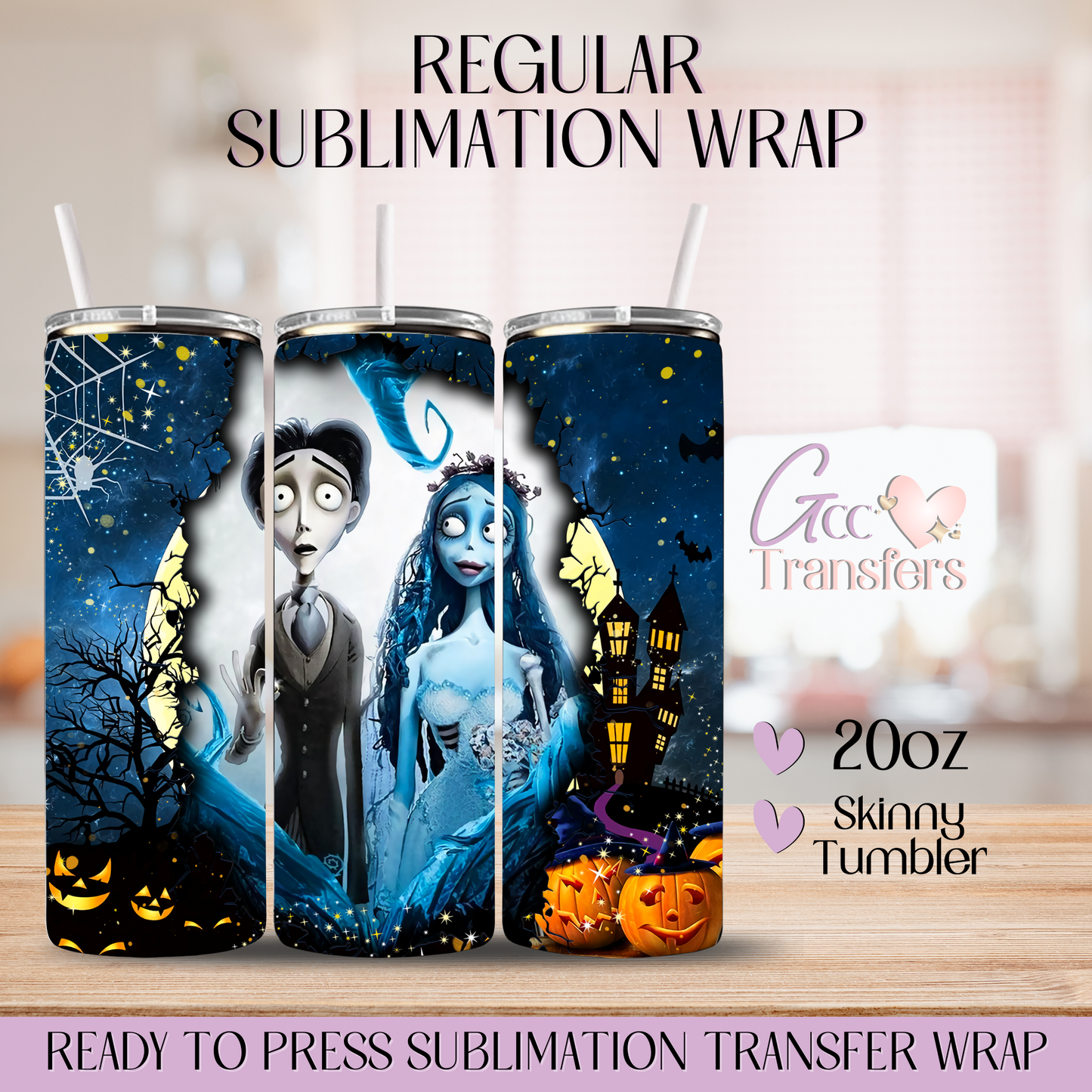 Corpse Bride & Groom Halloween - 20oz Regular Sublimation Wrap