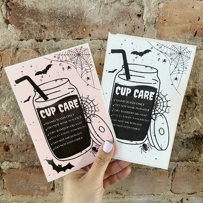Cup Care Guide - 100 Thermal Labels Stickers