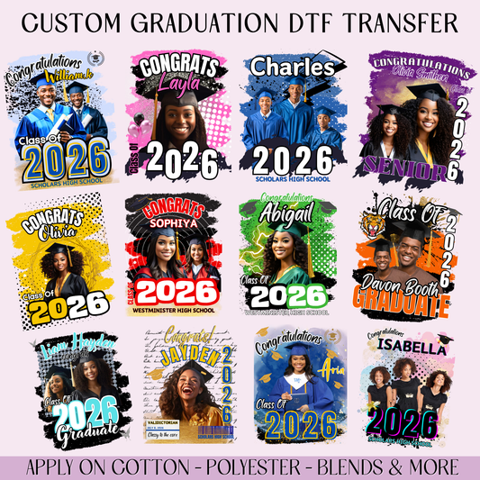 2026 Custom Graduation DTF Transfer