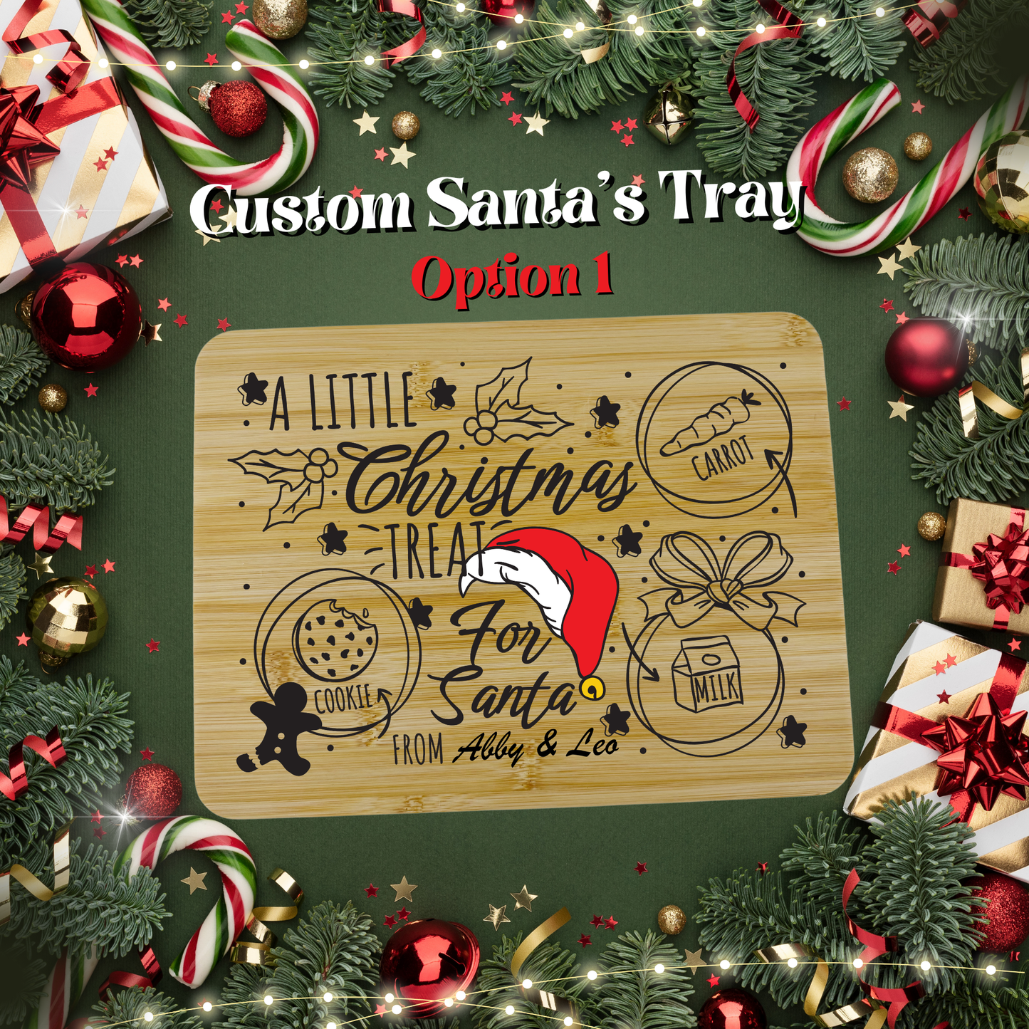 Personalized Christmas Tray | Custom Name