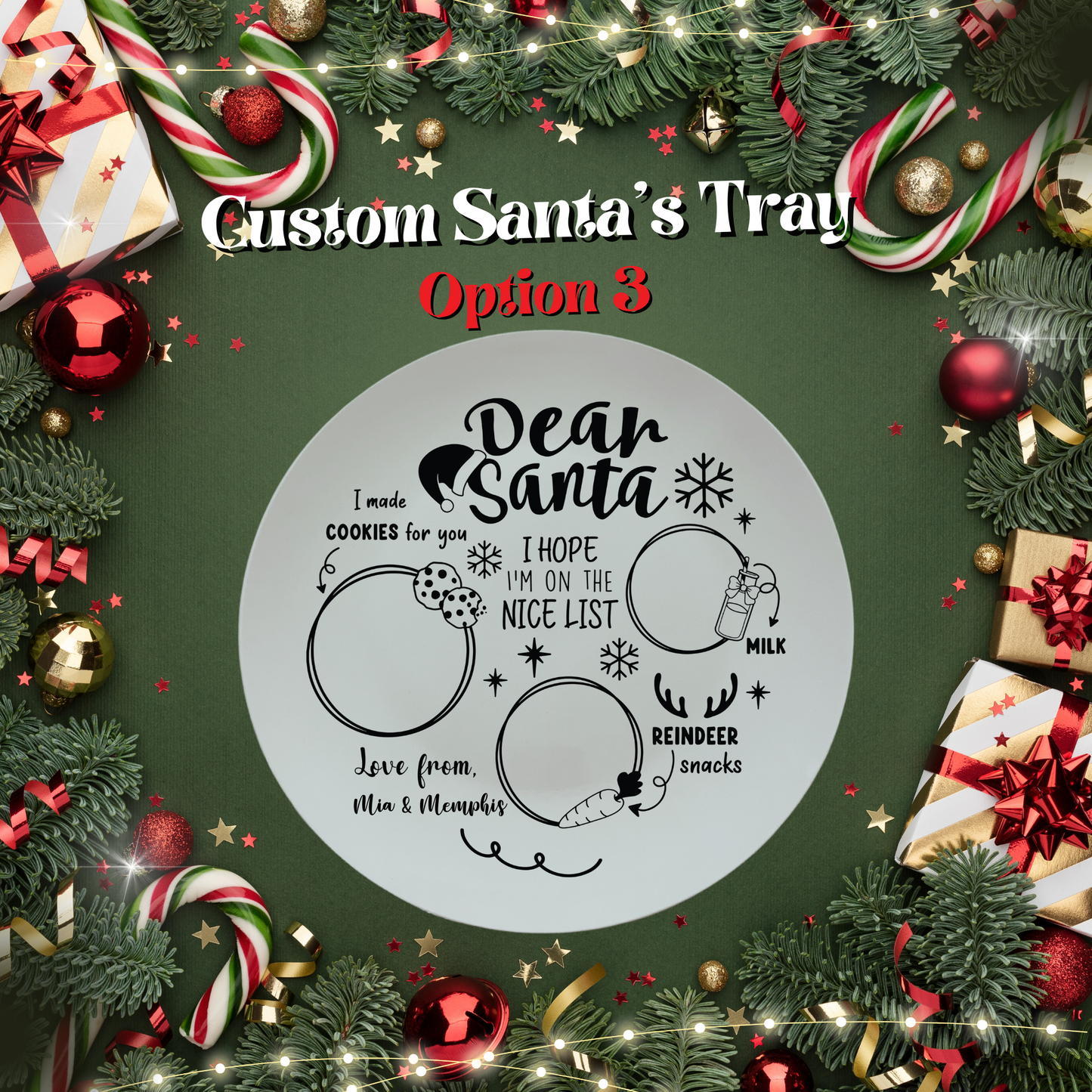 Personalized Christmas Tray | Custom Name