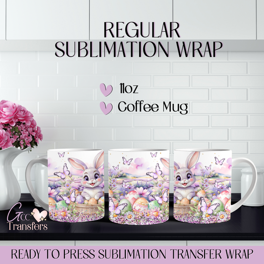 Cute Purple Bunny - 11oz Mug Regular Sublimation Wrap