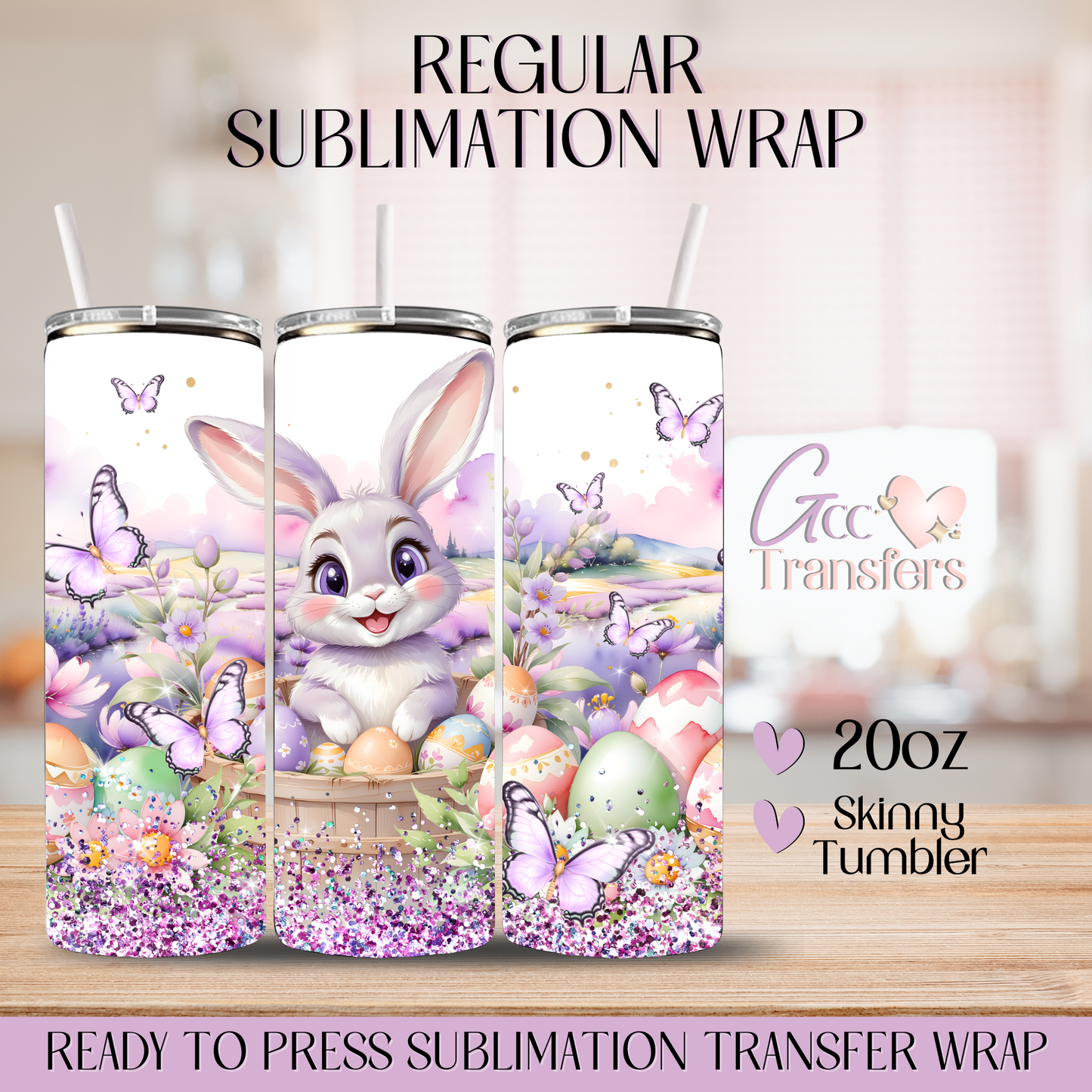 Cute Easter Bunny - 20oz Regular Sublimation Wrap