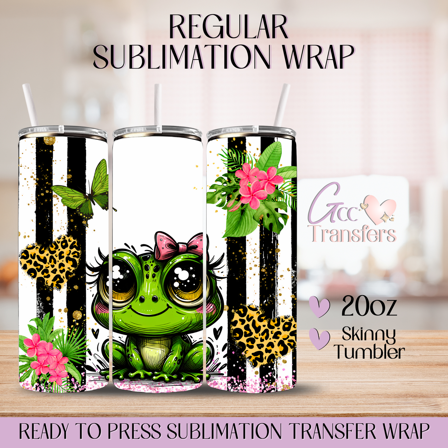 Cute Flower Frog - 20oz Regular Sublimation Wrap