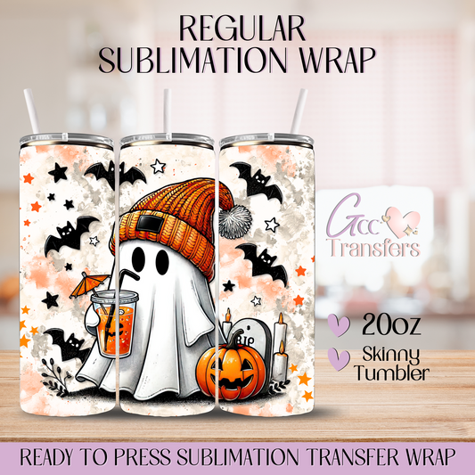 Cute Ghost Bennie Drink - 20oz Regular Sublimation Wrap