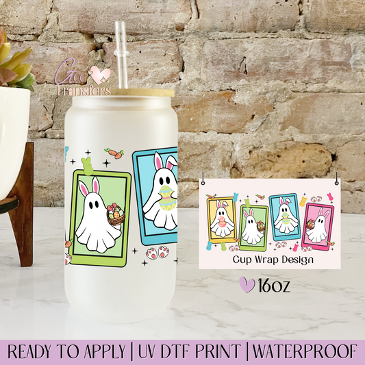 Easter Cute Ghost Tarot - 16oz UV DTF WRAP