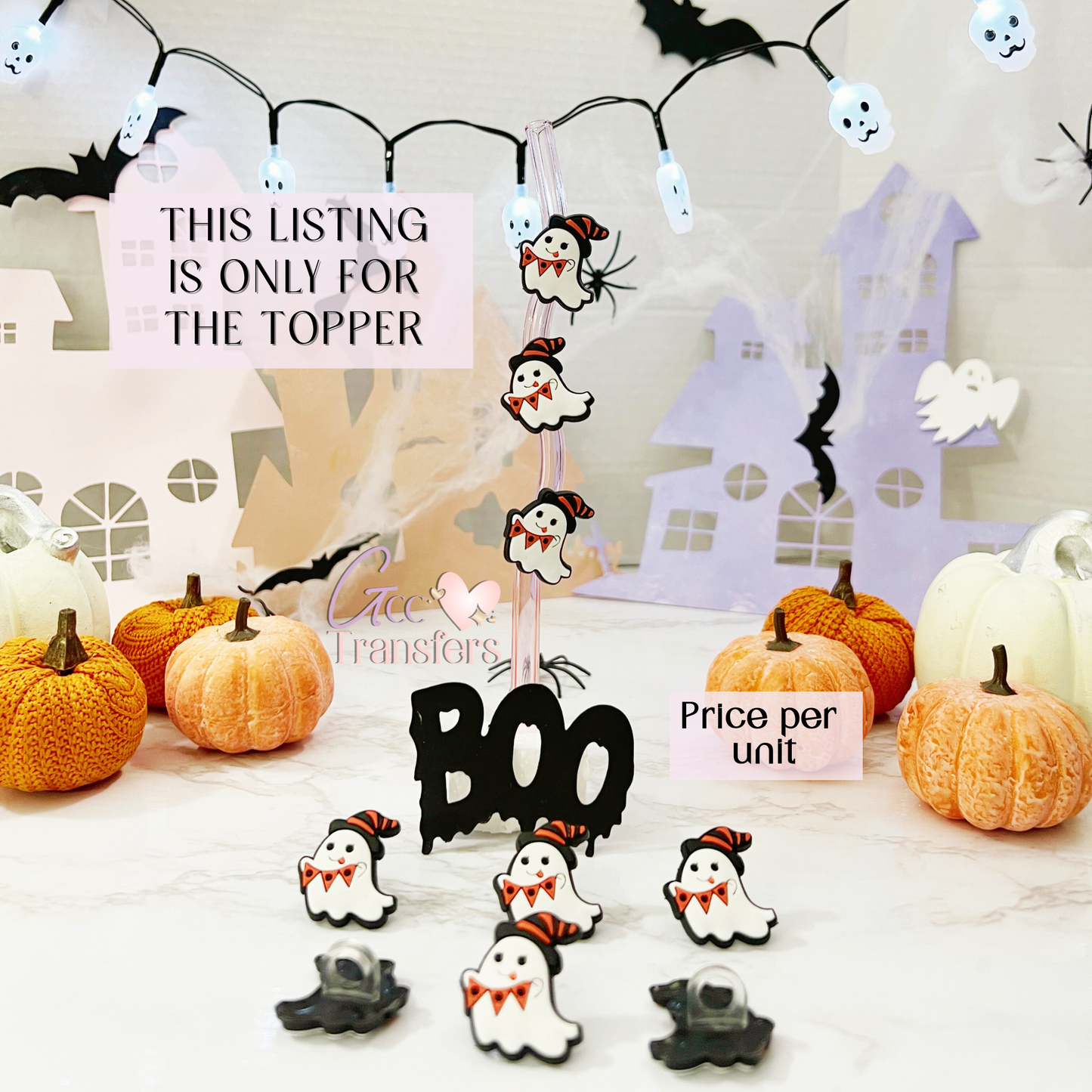 Cute Ghost Party (RTS) Straw Topper