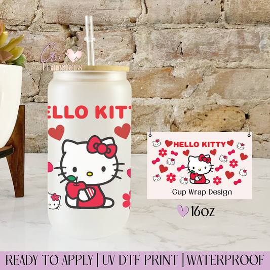 Cute Kitty Valentine - 16oz UV DTF WRAP
