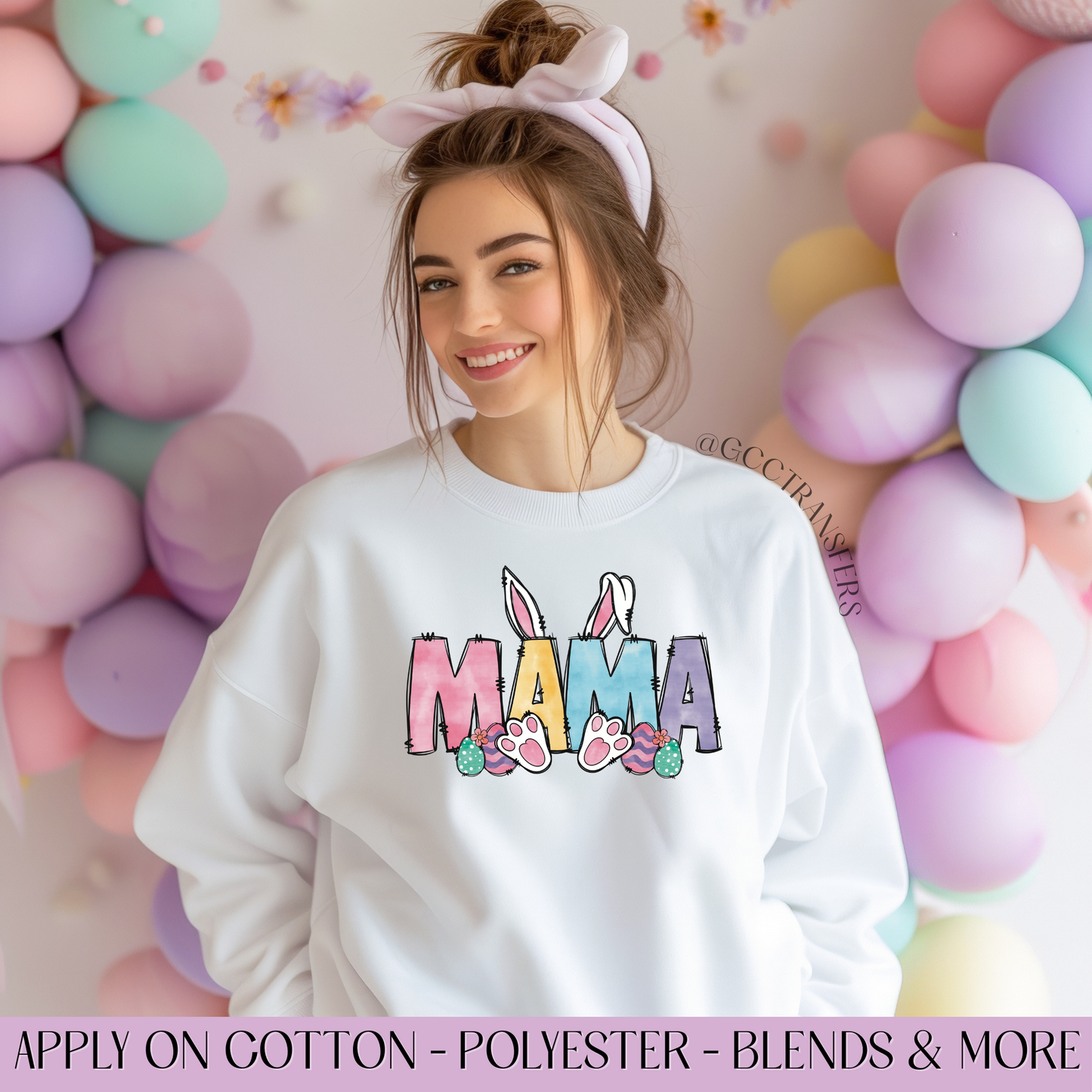 Cute Mama Bunny - Full Color DTF Transfer