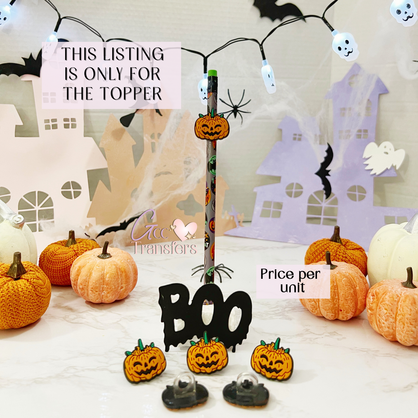 Cute Pumpkin Smilling (RTS) Straw Topper