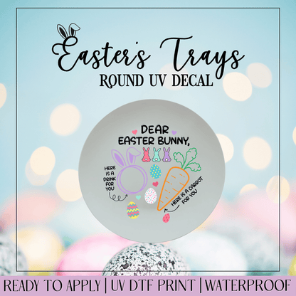 Dear Easter Bunny Peeps Colored - Round Easter Tray UVDTF Decal