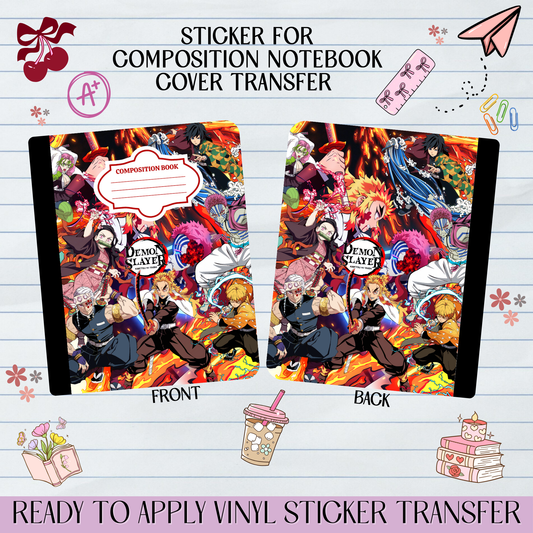 Anime Slayer - Sticker for Notebook Cover