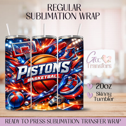 Detroit Pistons Basketball Team - 20oz Regular Sublimation Wrap